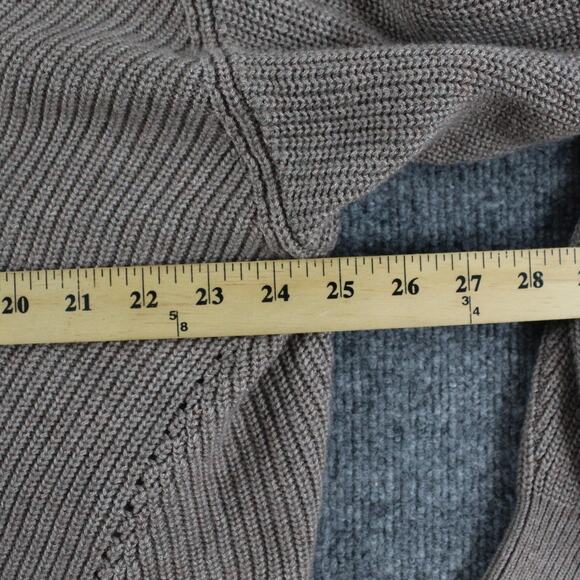 Le Ore Sweater 1X Lodi Pointelle Knit Pullover Walnut Brown Mock Neck Chic Work - Picture 9 of 12
